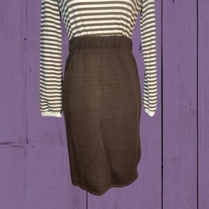 Vintage 80s / 90s Brown Knit Midi Pencil Skirt Size Small NWT